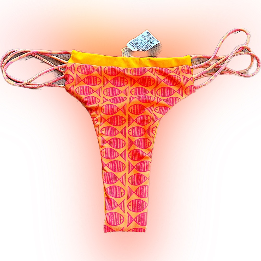 Moana bikini bottom orange fish reversible yellow in size small